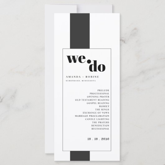 Minimale zwart-wit huwelijksprogramma's (Voorkant)