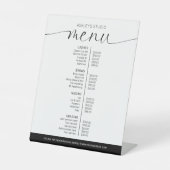 Minimale zwart-wit kapsalon prijslijst Menu Reclamebord Met Voetstuk (Voorkant)