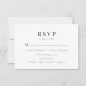 Minimale zwart-wit klassieke monogram bruiloft RSVP kaartje (Voorkant)