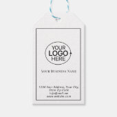 Minimale zwart-wit Logo kleding prijs hangen Cadeaulabel (Voorkant)