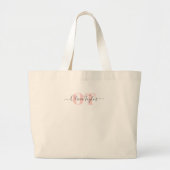 Minimale zwart-wit Matig script Blush Pink Grote Tote Bag (Voorkant)
