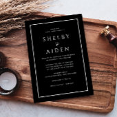 Minimale Zwart & Wit Moderne Bruiloft Kaart