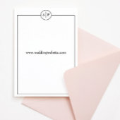 Minimale zwart-wit monogram bruiloft uitnodiging