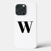 Minimale zwart-wit monogram initiaal Case-Mate iPhone case (Achterkant)