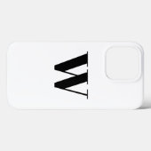 Minimale zwart-wit monogram initiaal Case-Mate iPhone case (Achterkant (horizontaal))