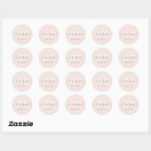 Minimale zwart-wit monogram modern script Dank u Ronde Sticker (Vel)