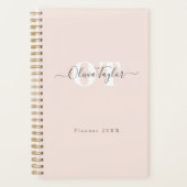 Minimale zwart-wit monogram modern script, Profess Planner (Voorkant)
