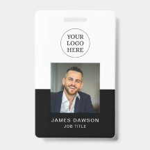 Minimale Zwart & Wit Office Medewerker Foto ID QR