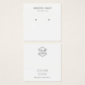 Minimale zwart-wit oorbel display Kaarten Vierkante Visitekaartjes (Voorkant /achterkant)