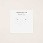 Minimale zwart-wit oorbel display Kaarten Vierkante Visitekaartjes (Voorkant)