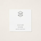 Minimale zwart-wit oorbel display Kaarten Vierkante Visitekaartjes (Achterkant)