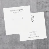 Minimale zwart-wit oorbel display Kaarten Vierkante Visitekaartjes