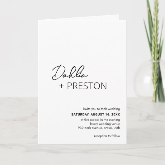 Minimale zwart-wit QR-code Moderne bruiloft (Voorkant)