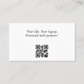 Minimale zwart-wit QR-code Visitekaartje (Achterkant)