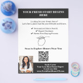 Minimale Zwart & Wit QR Code Zomer Makelaar Flyer (Enkel)
