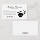 Minimale zwart-wit recept persoonlijke chef-kok visitekaartje (Voorkant / Achterkant)