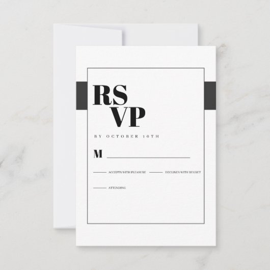 Minimale zwart-wit RSVP (Voorkant)