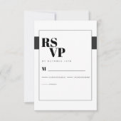 Minimale zwart-wit RSVP Kaartje (Voorkant)