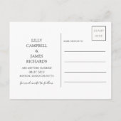 Minimale Zwart & Wit Save the Date Aankondigingskaart (Achterkant)