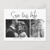 Minimale Zwart & Wit Save the Date Aankondigingskaart (Voorkant)
