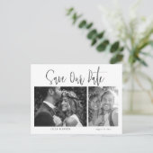 Minimale Zwart & Wit Save the Date Aankondigingskaart (Staand voorkant)