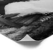 Minimale zwart-wit trouwfoto en familienaam poster (Hoek)