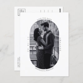 Minimale zwart-wit trouwfoto Opslaan van de datum Briefkaart