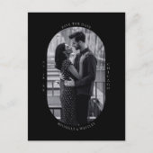 Minimale zwart-wit trouwfoto Opslaan van de datum Briefkaart (Voorkant)