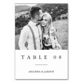 Minimale zwart wit typografie foto bruiloft kaart (Achterkant)