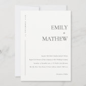 Minimale zwart-wit typografie trouwkaart bedankkaart (Voorkant)