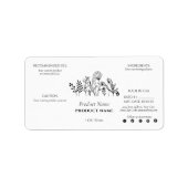 Minimale zwart-wit Wildflowers Product Label (Voorkant)
