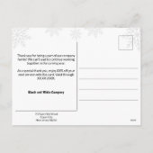 Minimale zwart-wit Winter Snowflake Business Feestdagenkaart (Achterkant)