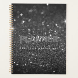 Minimale zwart-witglitter planner