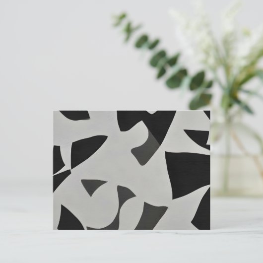 Minimale zwart-witkunst briefkaart (Staand voorkant)