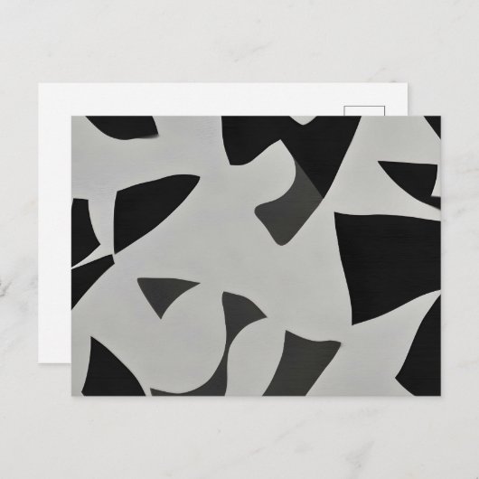 Minimale zwart-witkunst briefkaart (Voorkant / Achterkant)