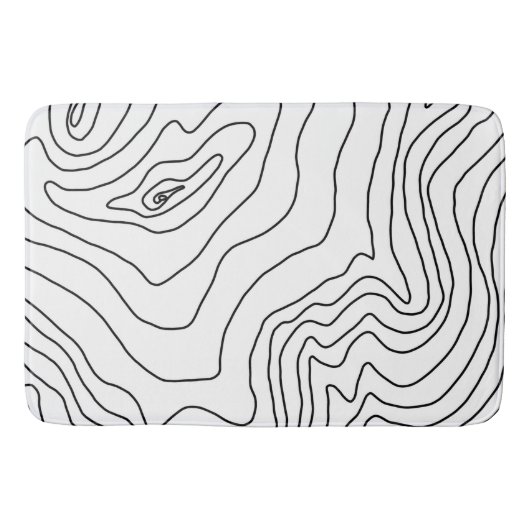 Minimale zwart-witlijnkunst Modern design Badmat (Voorkant)