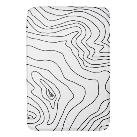 Minimale zwart-witlijnkunst Modern design Badmat (Voorkant Verticaal)