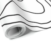 Minimale zwart-witlijnkunst Modern design Cadeaupapier (Rol Hoek)