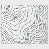 Minimale zwart-witlijnkunst Modern design Cadeaupapier (Vlak)