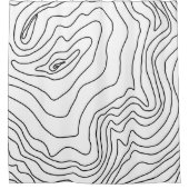 Minimale zwart-witlijnkunst Modern design Douchegordijn (Voorkant)