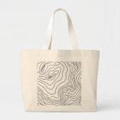 Minimale zwart-witlijnkunst Modern design Grote Tote Bag (Voorkant)