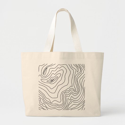 Minimale zwart-witlijnkunst Modern design Grote Tote Bag (Voorkant)