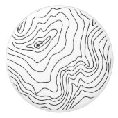 Minimale zwart-witlijnkunst Modern design Keramische Knop (Voorkant)