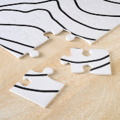 Minimale zwart-witlijnkunst Modern design Legpuzzel (Zijkant)