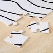 Minimale zwart-witlijnkunst Modern design Legpuzzel (Zijkant)