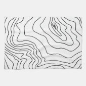 Minimale zwart-witlijnkunst Modern design Theedoek (Horizontaal)