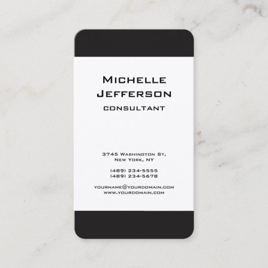 Minimale zwart-witmonitor visitekaartje (Voorkant)