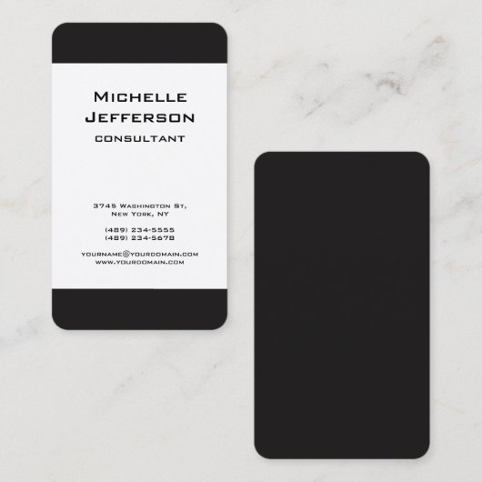 Minimale zwart-witmonitor visitekaartje (Voorkant / Achterkant)