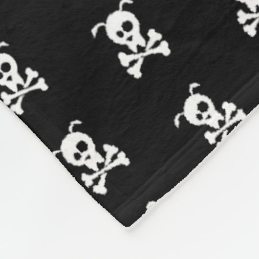 Minimale zwart-witte doggy schedel en kruisbeender fleece deken (Hoek)