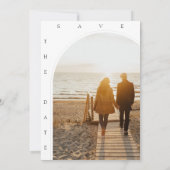 Minimale Zwart Witte Foto Bruiloft Save The Date (Achterkant)